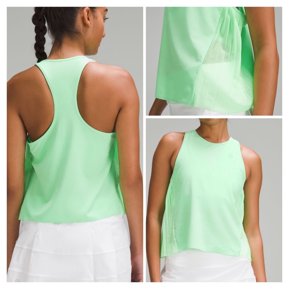 Lululemon Side Pleats Tennis Tank Top Pistachio Green Size 6 NWT